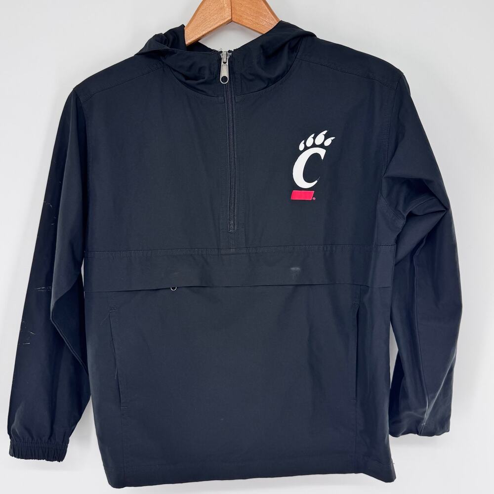 Champion Cincinnati Bearcats Pack & Go Windbreaker Youth M 7-8 Black NCAA